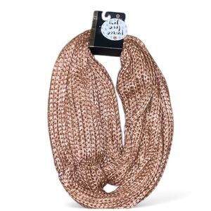 Apana Warm Knit Infinity Scarf In Bronze Champagne NEW!